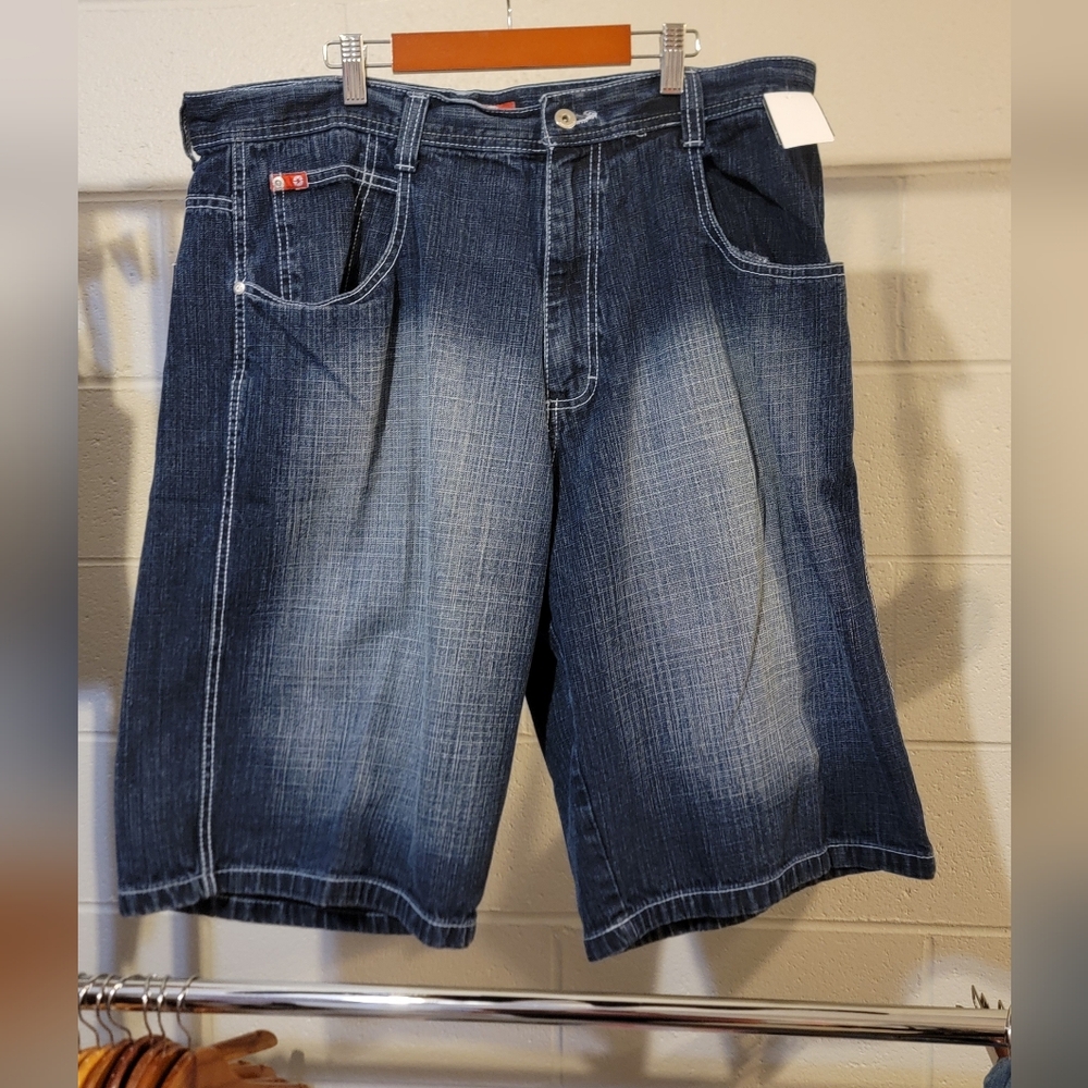 Southpole Mens Baggy Wide Denim Jean Shorts